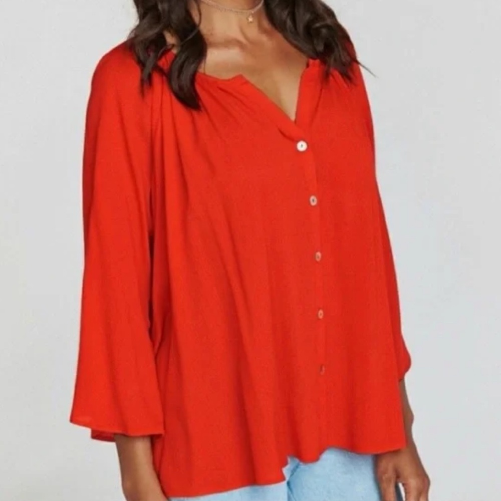 Show Me Your MuMu Bright Red Blouse